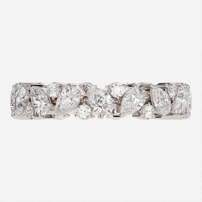 Cluster Band with 1.50 TCW Pear & Round Cut Moissanite