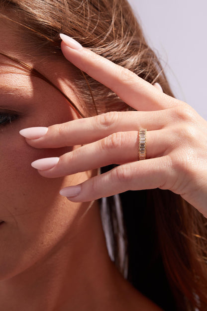 Full Eternity Band with 1.0 TCW Baguette Cut Moissanite