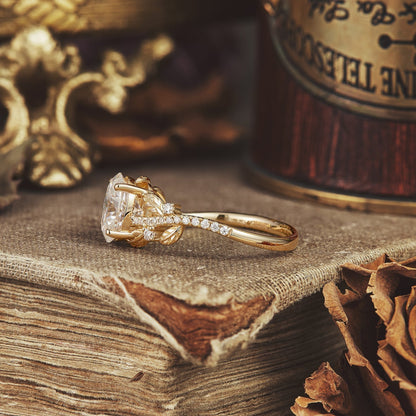 1.5 CT Carat Moissanite Diamond Oval Shape Vintage Engagement Ring