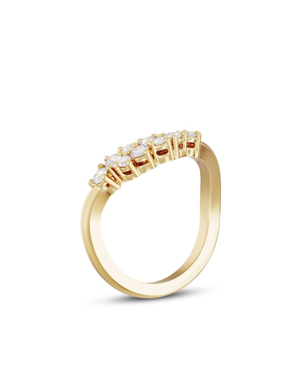 Bianca- Round Curved Lab Grown Diamond Wedding Band