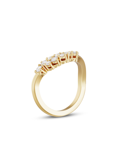 Bianca- Round Curved Lab Grown Diamond Wedding Band