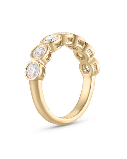 Stella- Oval Bezel Lab Grown Diamond Wedding Band