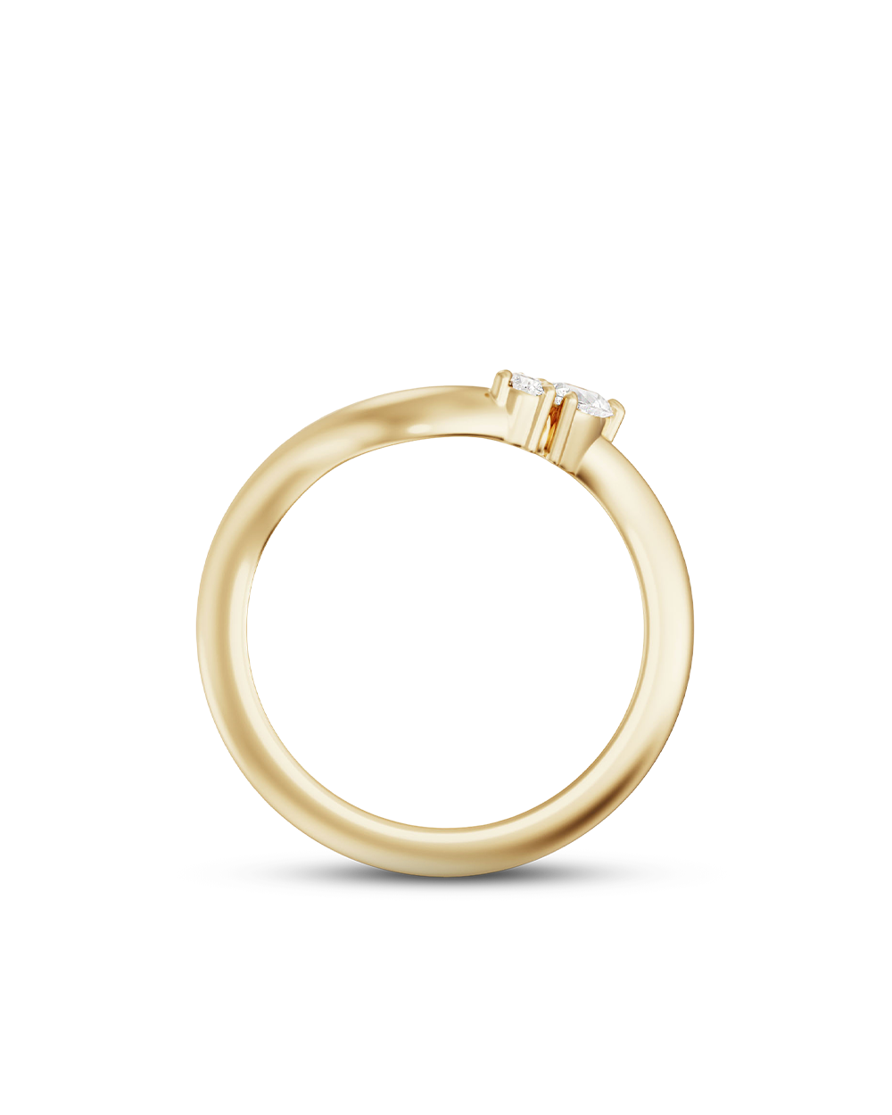 Cleo- Pear & Round Bold Curved Lab Grown Diamond Wedding Band