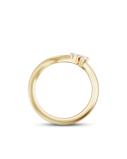 Cleo- Pear & Round Bold Curved Lab Grown Diamond Wedding Band
