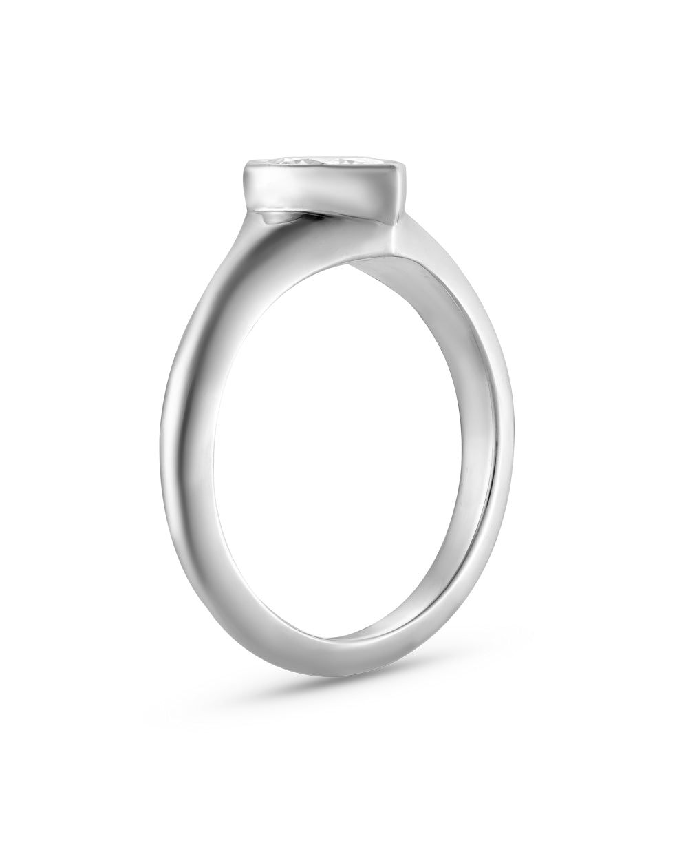 Mimi- Heart Solitaire Signet Lab Grown Diamond Pinky Ring