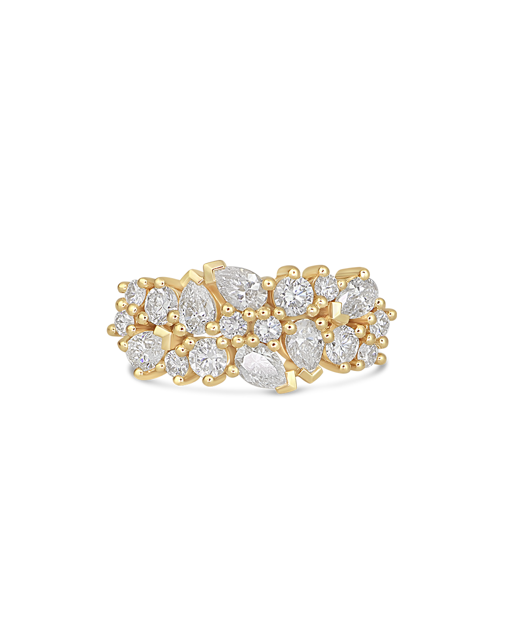 Vera- Pear & Round Cluster Lab Grown Diamond Wedding Band