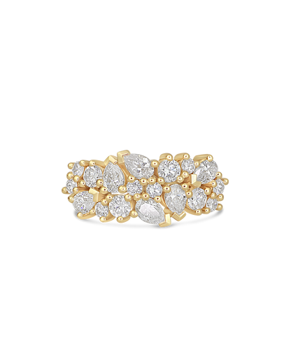 Vera- Pear & Round Cluster Lab Grown Diamond Wedding Band