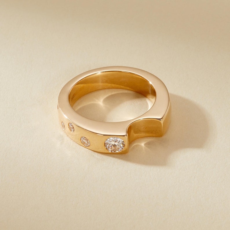 Stackable Band with 0.40 TCW Round Cut Moissanite