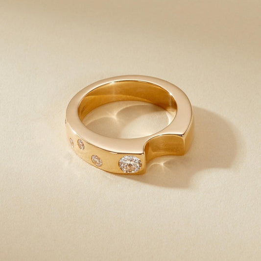 Stackable Band with 0.40 TCW Round Cut Moissanite