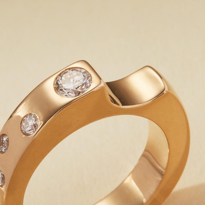 Stackable Band with 0.40 TCW Round Cut Moissanite