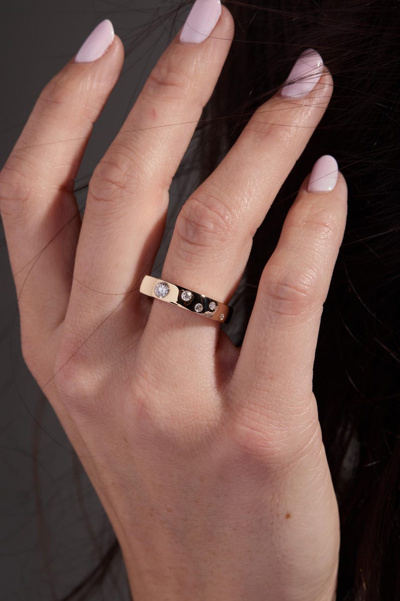 Stackable Band with 0.40 TCW Round Cut Moissanite