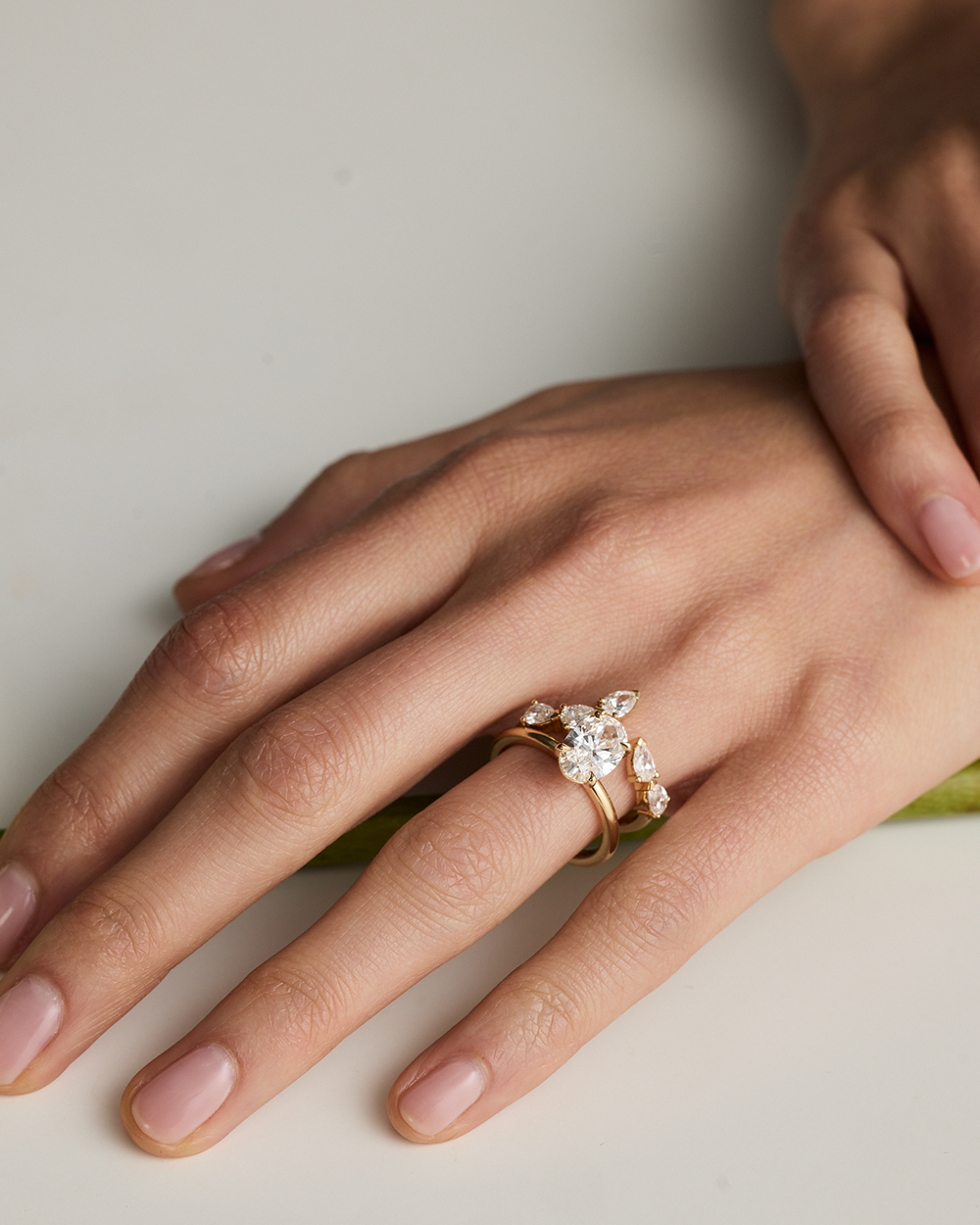 Clara- Pear Open Wrap Lab Grown Diamond Wedding Band