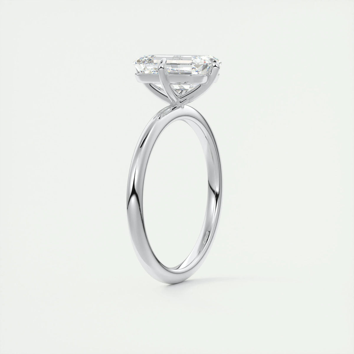 1.91 CT Emerald Cut Solitaire Moissanite Engagement Ring - crownmoissanite