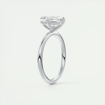 1.91 CT Emerald Cut Solitaire Moissanite Engagement Ring - crownmoissanite