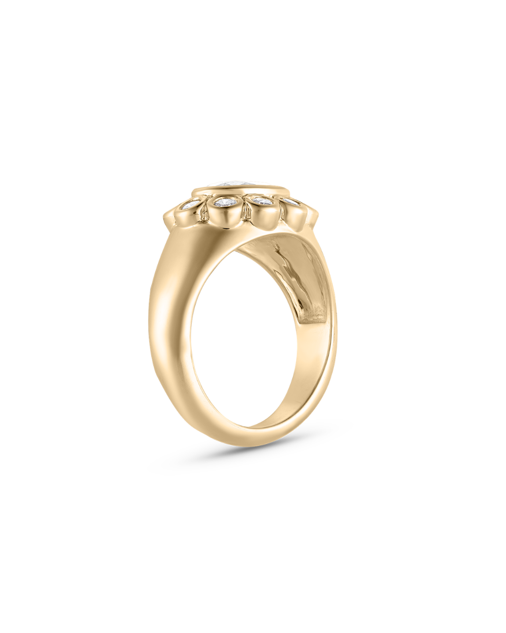 Clover- Oval Signet Lab Grown Diamond Pinky Ring