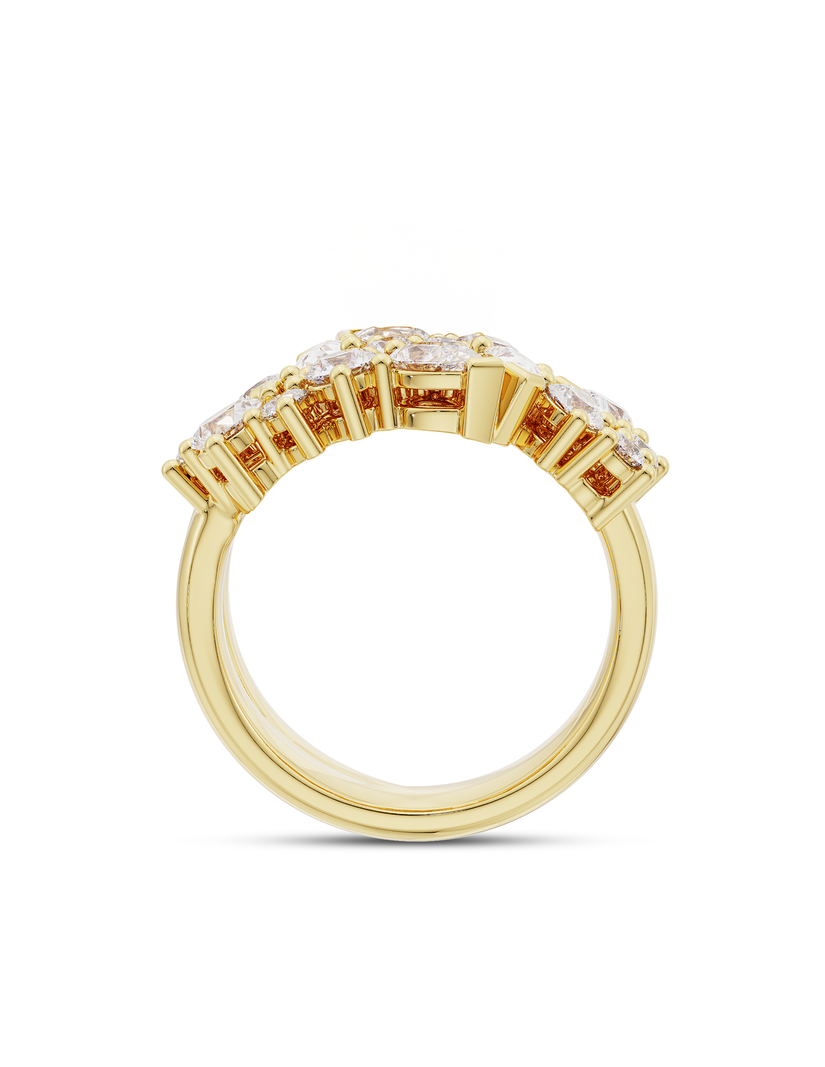 Vera- Pear & Round Cluster Lab Grown Diamond Wedding Band