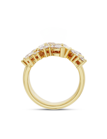 Vera- Pear & Round Cluster Lab Grown Diamond Wedding Band