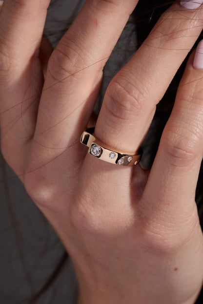 Stackable Band with 0.40 TCW Round Cut Moissanite
