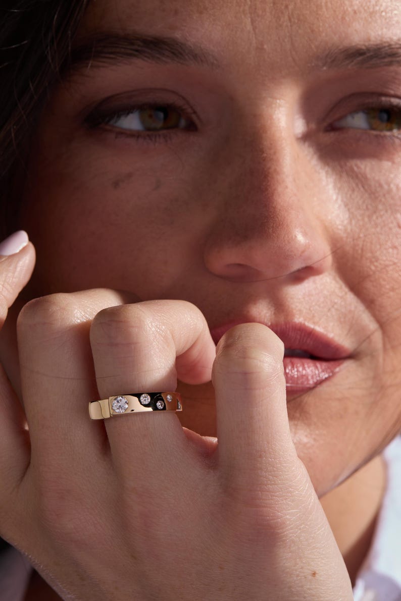 Stackable Band with 0.40 TCW Round Cut Moissanite