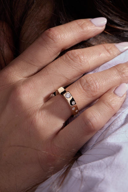 Stackable Band with 0.40 TCW Round Cut Moissanite