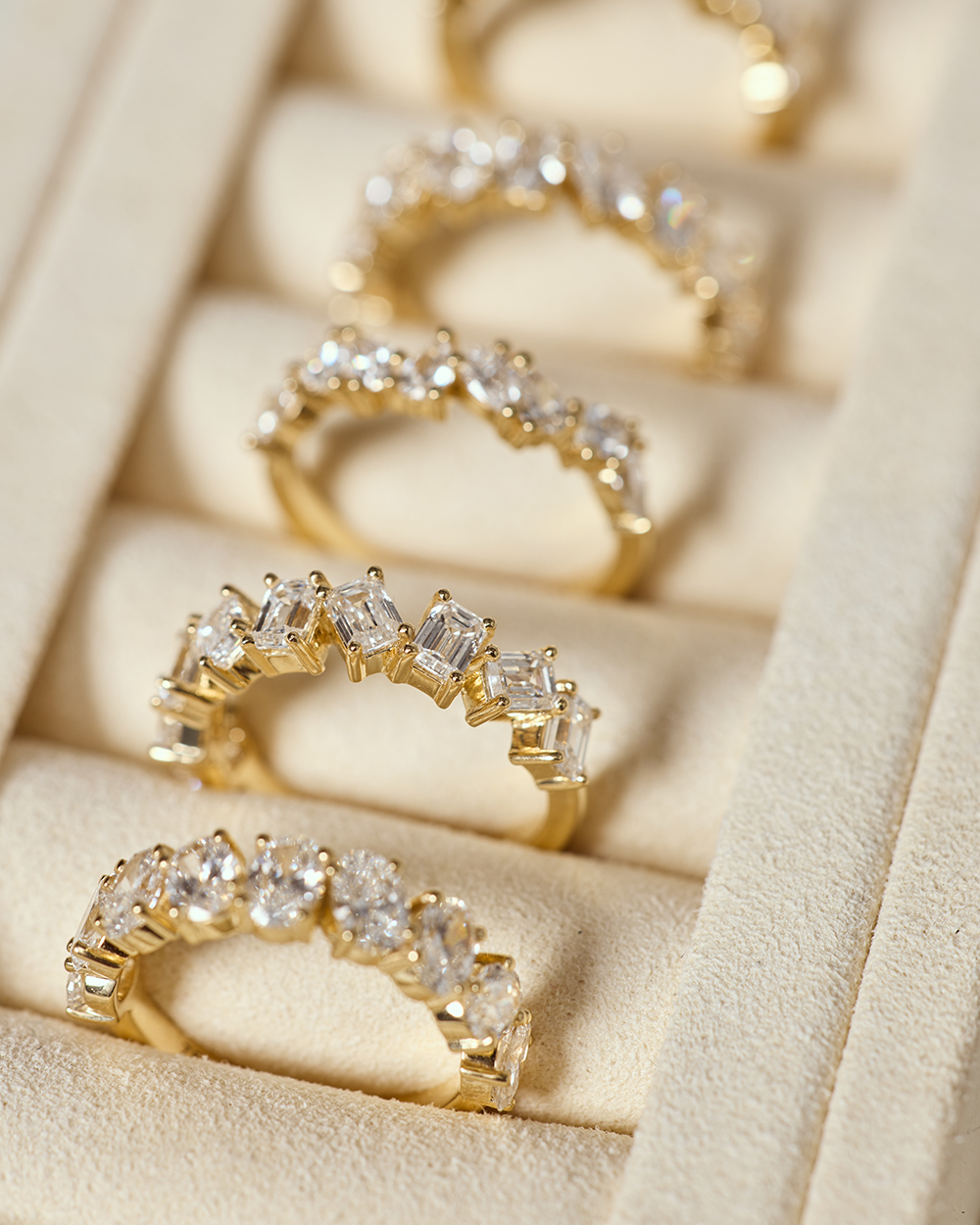 Mara- Oval Half Eternity Lab Grown Diamond Wedding Band