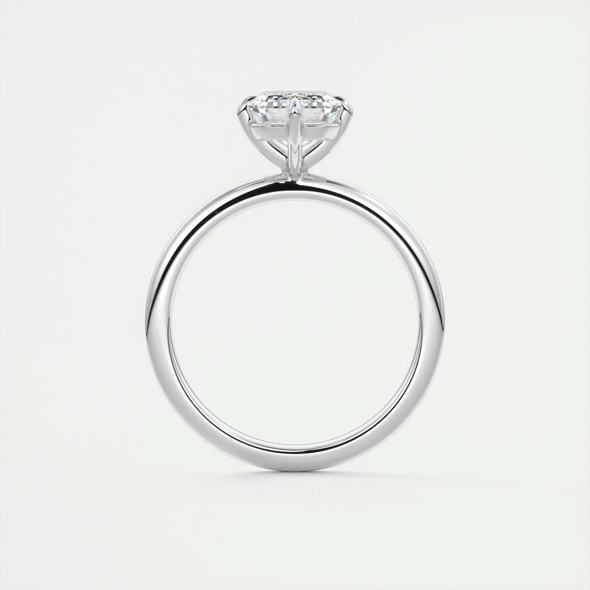 1.91 CT Emerald Cut Solitaire Moissanite Engagement Ring - crownmoissanite