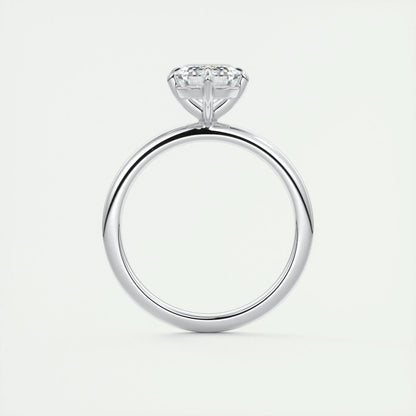 1.91 CT Emerald Cut Solitaire Moissanite Engagement Ring - crownmoissanite