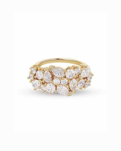 Vera- Pear & Round Cluster Lab Grown Diamond Wedding Band