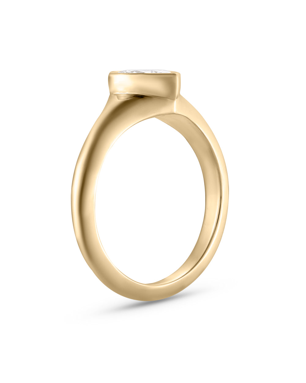 Mimi- Heart Solitaire Signet Lab Grown Diamond Pinky Ring