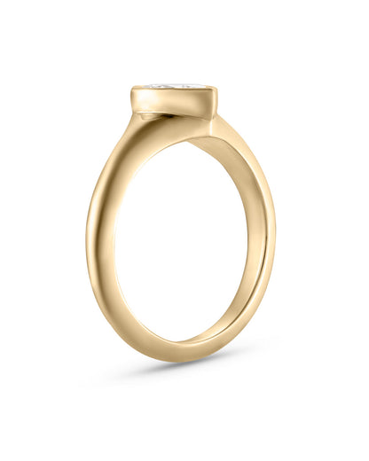 Mimi- Heart Solitaire Signet Lab Grown Diamond Pinky Ring