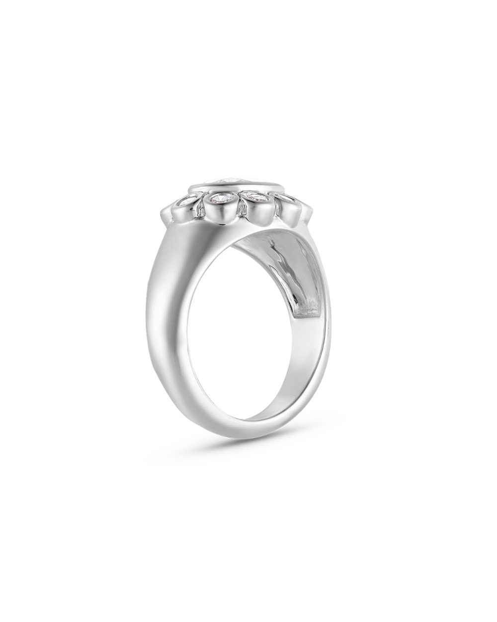 Clover- Oval Signet Lab Grown Diamond Pinky Ring