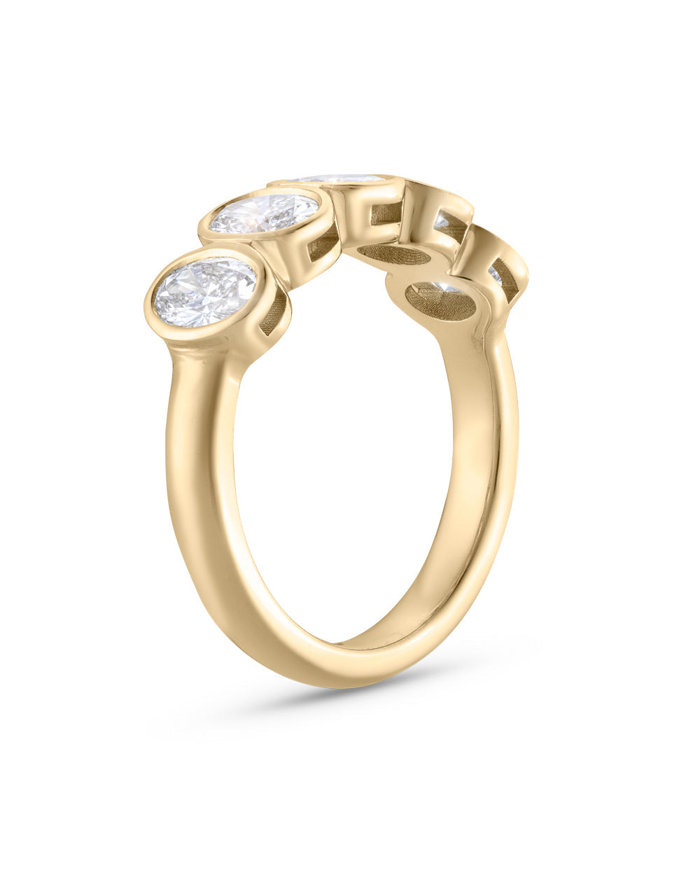 Nadia- Oval Bezel Lab Grown Diamond Wedding Band