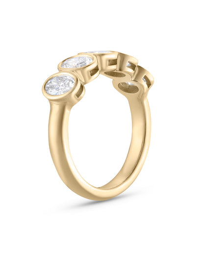 Nadia- Oval Bezel Lab Grown Diamond Wedding Band
