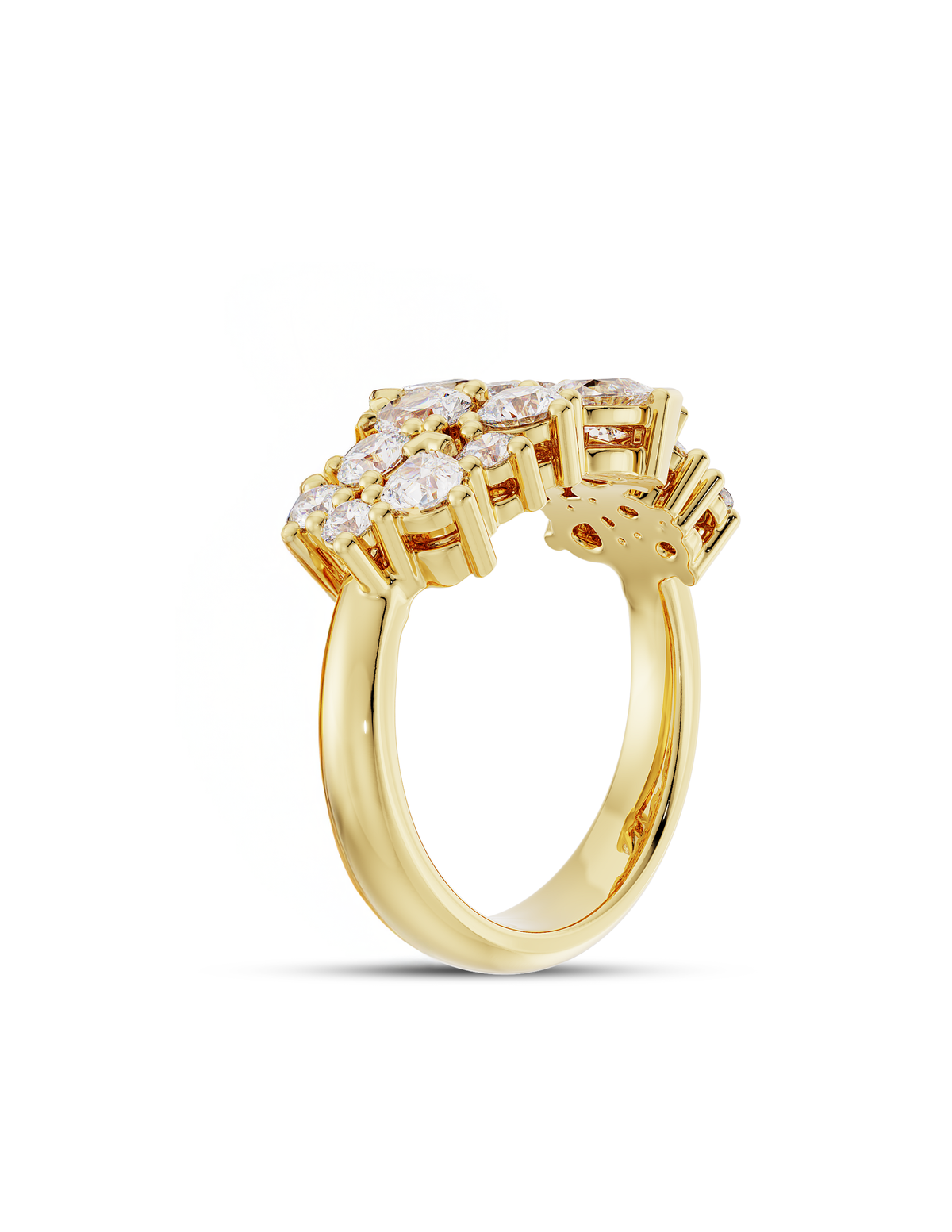 Vera- Pear & Round Cluster Lab Grown Diamond Wedding Band