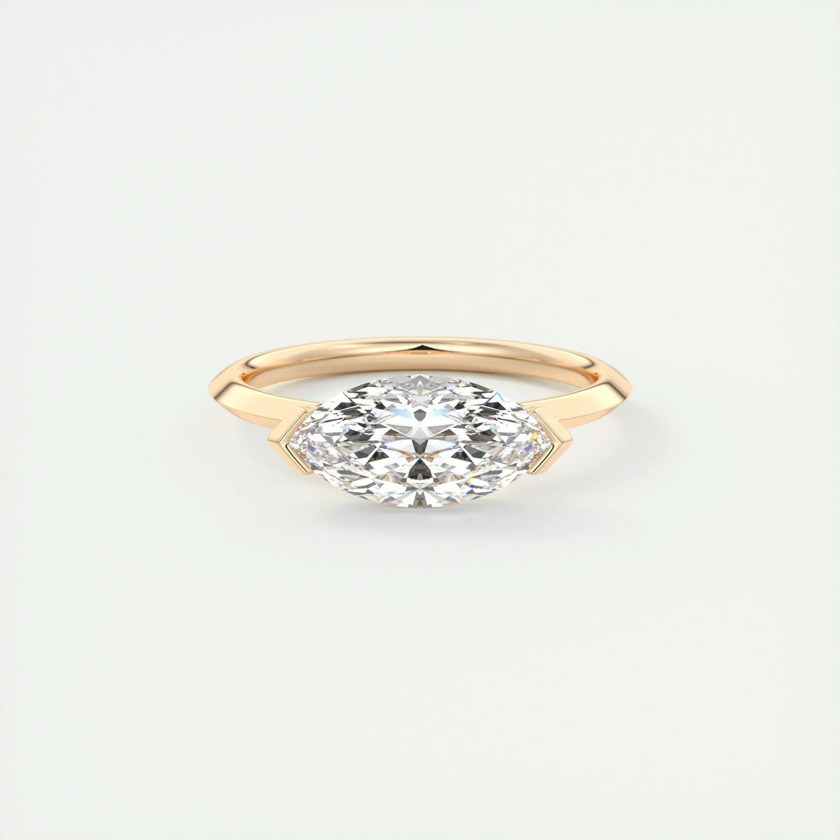 1.98 CT Marquise Half Bezel Solitaire Moissanite Engagement Ring - crownmoissanite