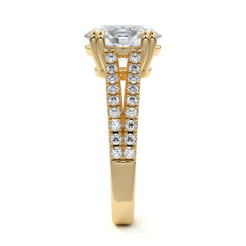 Split Shank Pave Ring with 1.20 CT Oval Moissanite