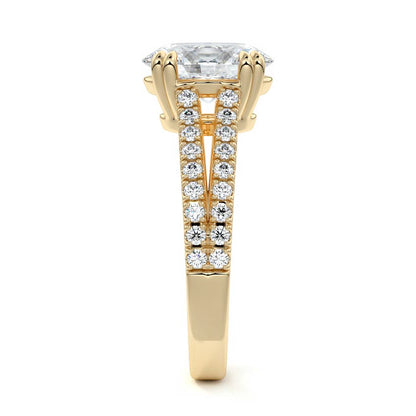 Split Shank Pave Ring with 1.20 CT Oval Moissanite