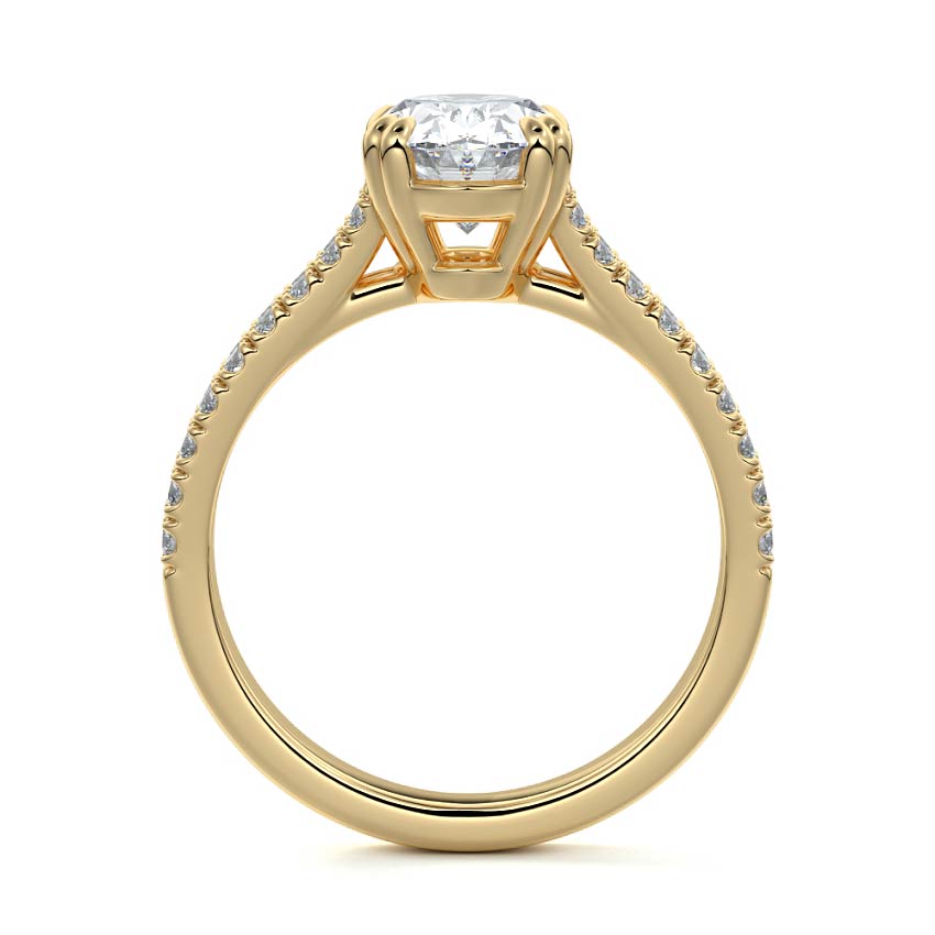 Split Shank Pave Ring with 1.20 CT Oval Moissanite