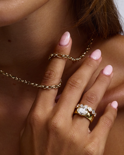 Stella- Oval Bezel Lab Grown Diamond Wedding Band