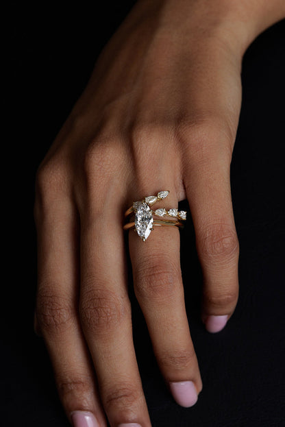 Solitaire Ring with 0.80 CT Marquise Cut Moissanite