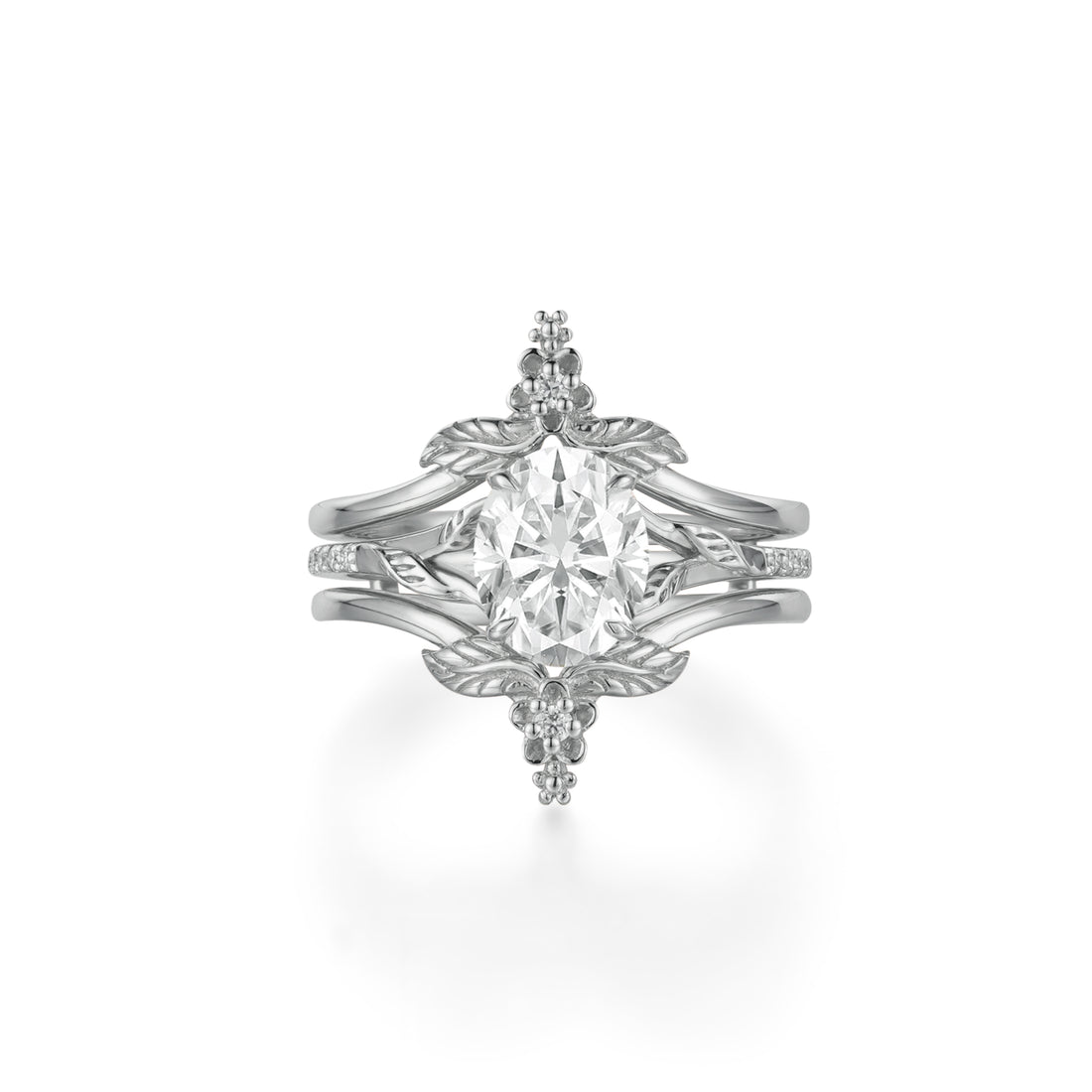 1.32 CT Oval Shaped Moissanite Diamond Bridal Set With Vintage Setting