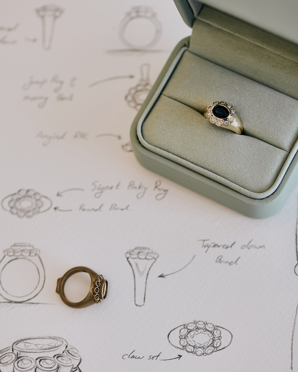 Clover- Oval Signet Lab Grown Diamond Pinky Ring
