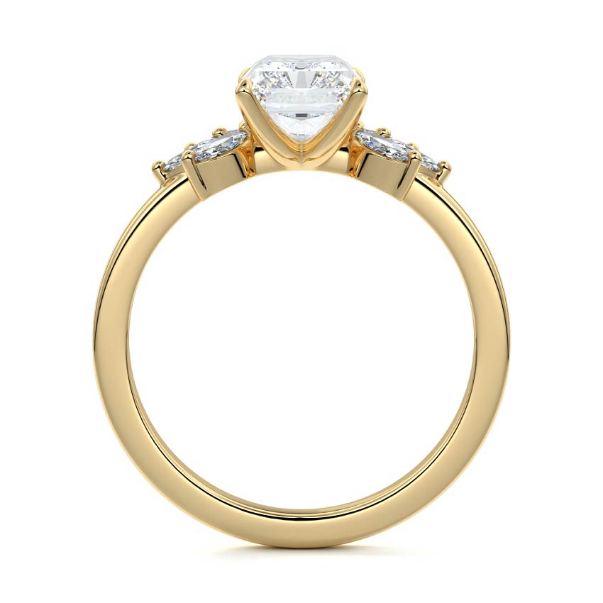 Cluster Ring with 2.0 CT Radiant Cut Moissanite