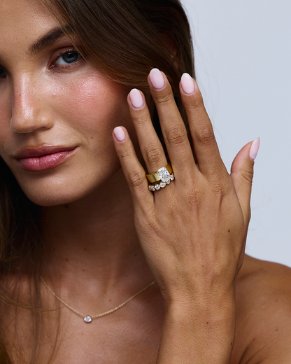 Stella- Oval Bezel Lab Grown Diamond Wedding Band