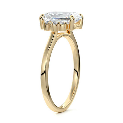 Cluster Ring with 2.0 CT Radiant Cut Moissanite