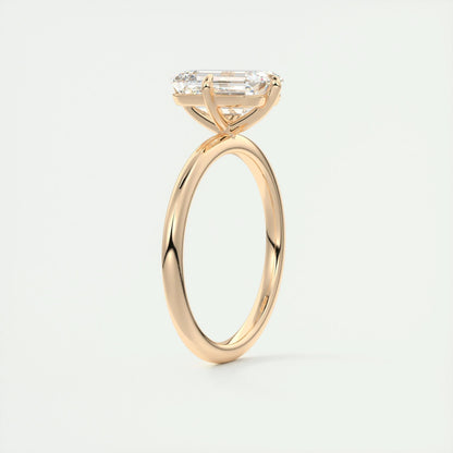 1.91 CT Emerald Cut Solitaire Moissanite Engagement Ring - crownmoissanite