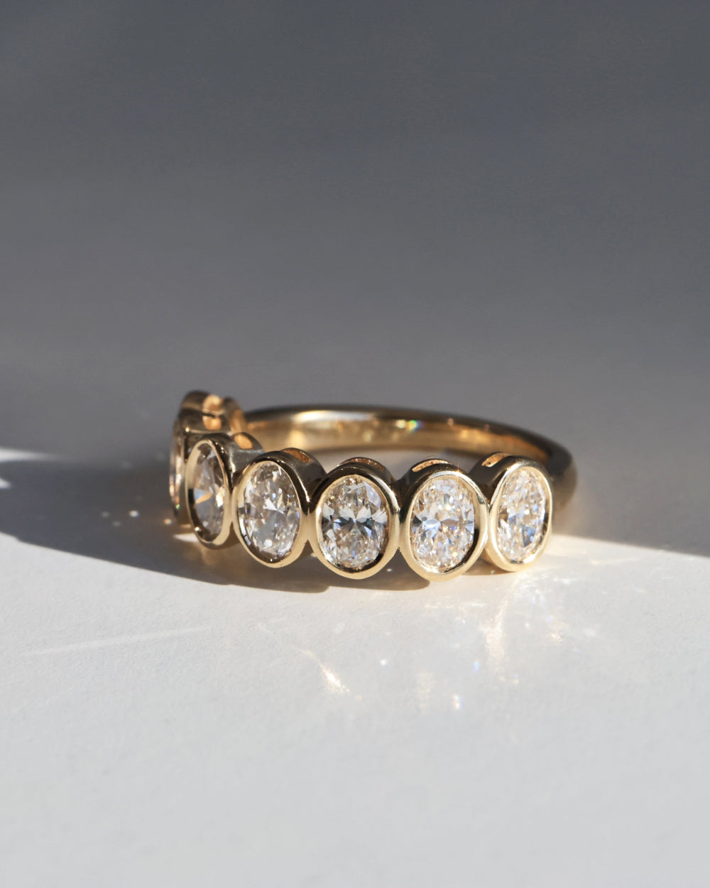 Nadia- Oval Bezel Lab Grown Diamond Wedding Band