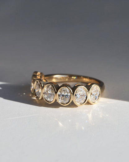 Nadia- Oval Bezel Lab Grown Diamond Wedding Band