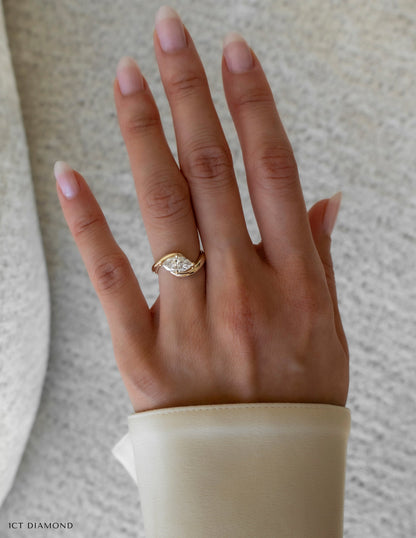 0.50 -1.50 CT Marquise Cut Lab Grown Diamond Solitaire Engagement Ring