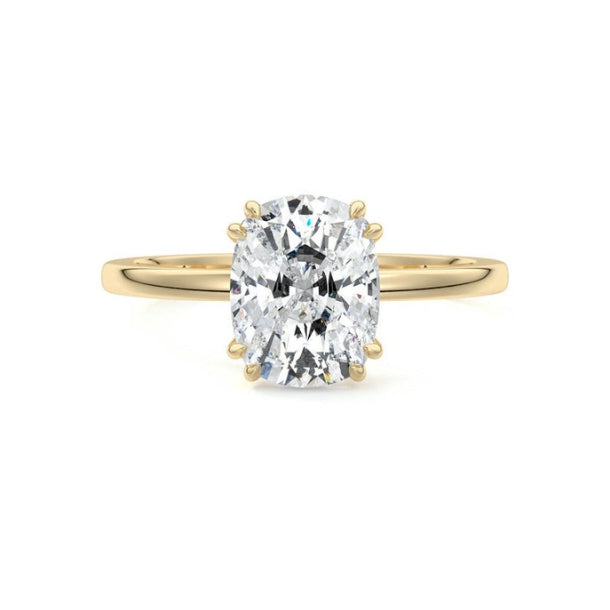 Solitaire Ring with 1.50 CT Cushion Cut Moissanite